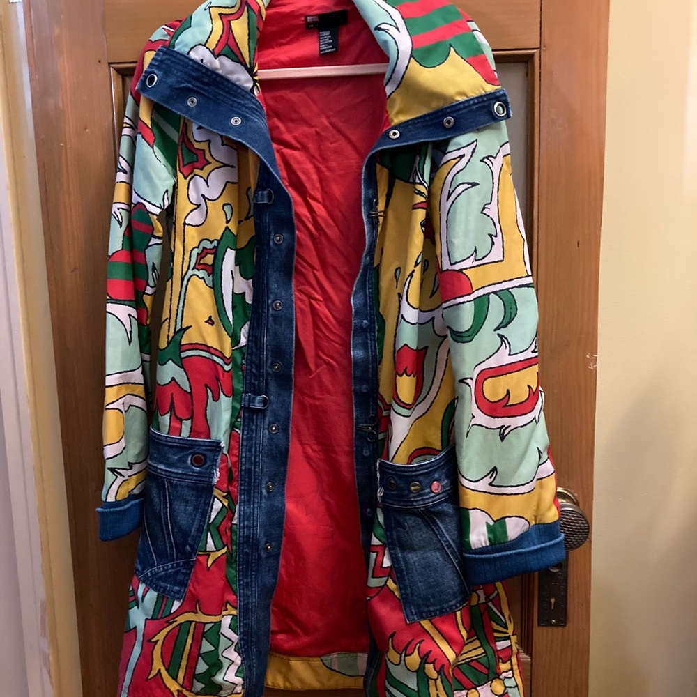 Diesel Multicolor Artistic Printed Trench Coat - Picture 2 of 3
